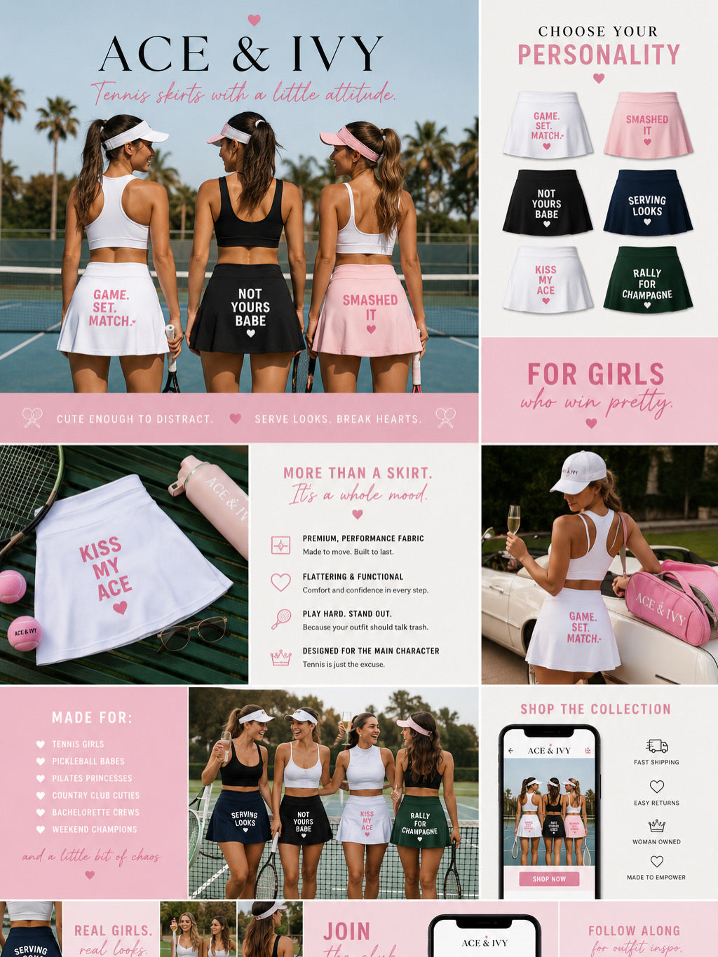 Ace & Ivy Tennis skirts
